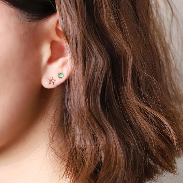 18金 ピアス k18 ピンクゴールド 18金ピアス 18k スター 星 シンプル k18ピアス レディース ピアス18金 地金 18kピアス | DEVAS | 08