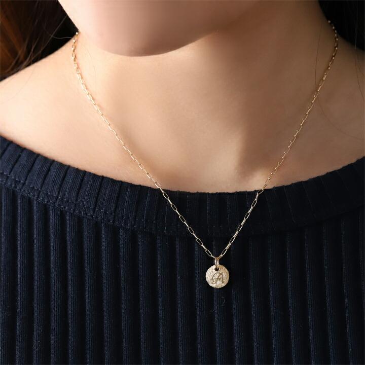 ペンダントトップ 18金 イニシャルネックレス コインネックレス k18 イニシャル 18金ネックレス レディース 18k | DEVAS | 09