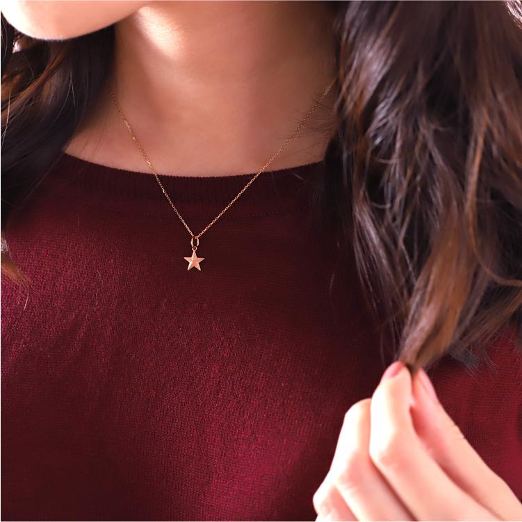 ペンダントトップ 18金 k18 ピンクゴールド 18金ネックレス ペンダント レディース 星 スター 18k ネックレス トップ | DEVAS | 07