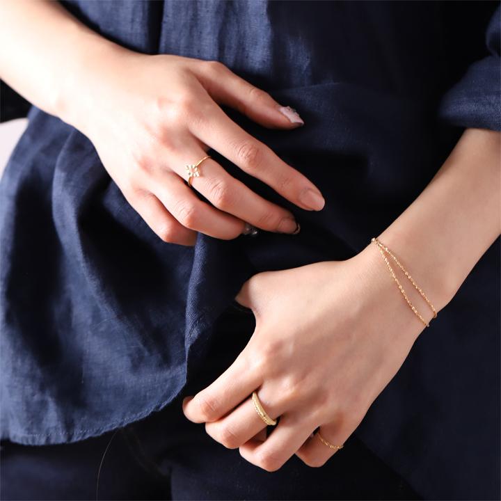 K18細めリーフ冠V字ゴールドリング　12号 K18細めリーフ冠V字ゴールドリング12号