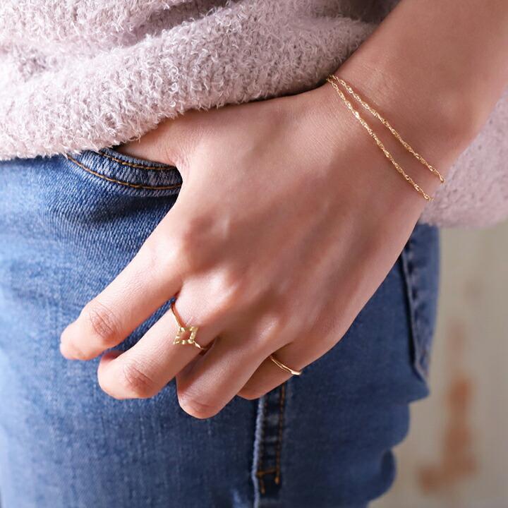 18金 リング k18 ピンキーリング k18リング カットリング 18k 指輪 レディース 18金指輪 18金リング 18kリング | DEVAS | 07