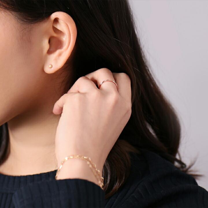 18金 リング k18 ピンキーリング ピンクゴールド 指輪 k18リング カットリング 18k レディース 18金指輪 18金リング | DEVAS | 07