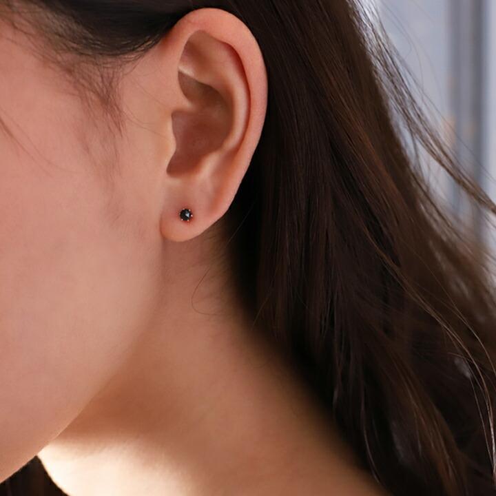 18金 ピアス k18 18金ピアス 18k ブラック ダイヤモンド シンプル k18ピアス レディース ピアス18金 【在庫限り】 | DEVAS | 03