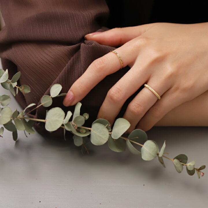 18金 リング k18 ピンキーリング k18リング 2連 ひねり 18k 指輪 レディース 18金指輪 18金リング 18kリング シンプル | DEVAS | 10