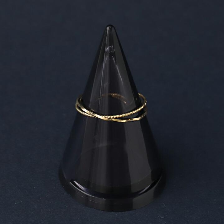 18金 リング k18 ピンキーリング k18リング 2連 ひねり 18k 指輪 レディース 18金指輪 18金リング 18kリング シンプル | DEVAS | 04