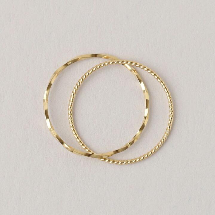 18金 リング k18 ピンキーリング k18リング 2連 ひねり 18k 指輪 レディース 18金指輪 18金リング 18kリング シンプル | DEVAS | 05