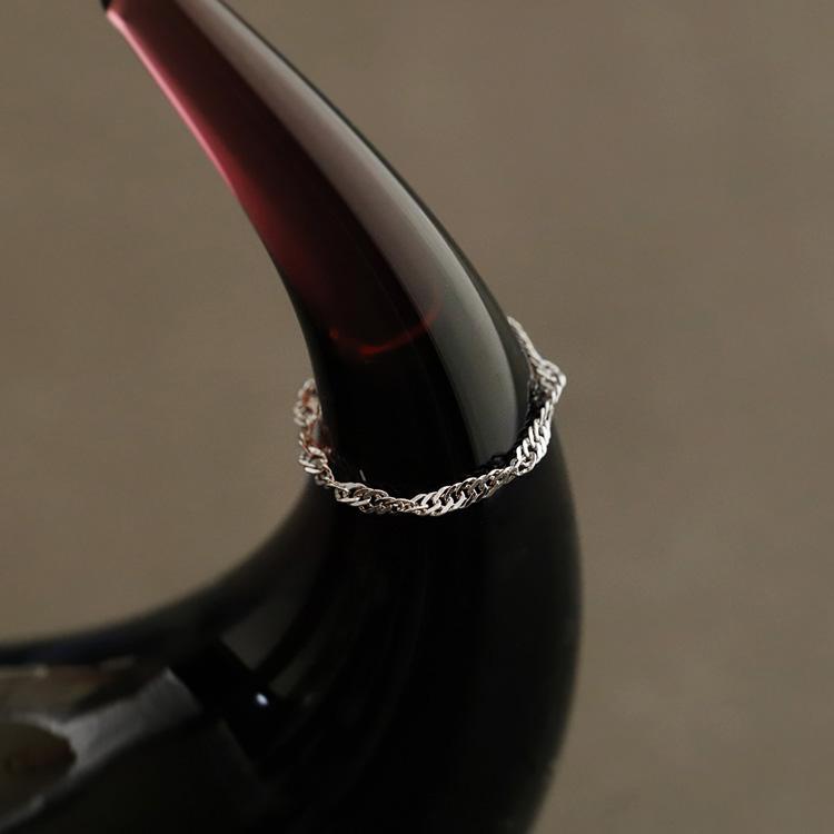 プラチナリング 指輪 プラチナ リング ピンキー ピンキーリング チェーンリング スクリューチェーン 1.6mm 2.4mm pt850 指輪 レディース シンプル プラチナ指輪 | DEVAS | 05