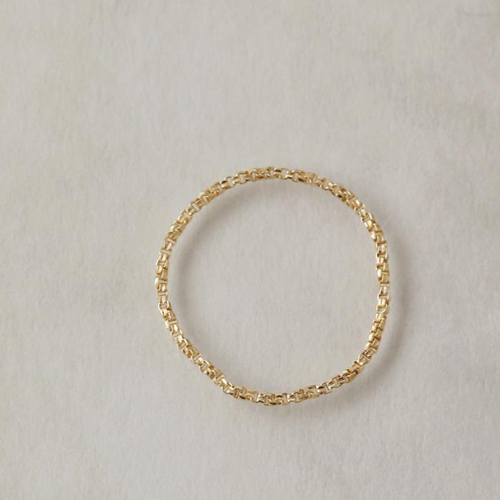 18金 リング k18 ピンキーリング k18リング チェーンリング ベネチアンチェーン 18k 指輪 レディース 18金指輪 18金リング 18kリング シンプル ピンキー | DEVAS | 03