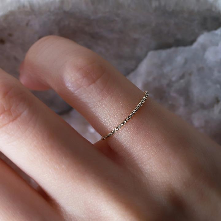 プラチナリング 指輪 プラチナ リング ピンキー ピンキーリング チェーンリング ベネチアンチェーン pt850 指輪 レディース シンプル プラチナ指輪 本物 地金 | DEVAS | 02