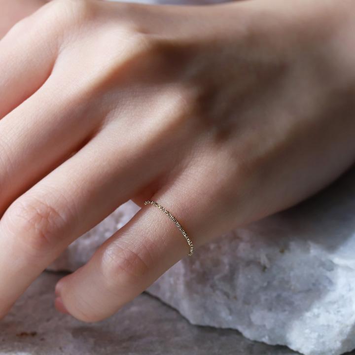 プラチナリング 指輪 プラチナ リング ピンキー ピンキーリング チェーンリング ベネチアンチェーン pt850 指輪 レディース シンプル プラチナ指輪 本物 地金 | DEVAS | 06