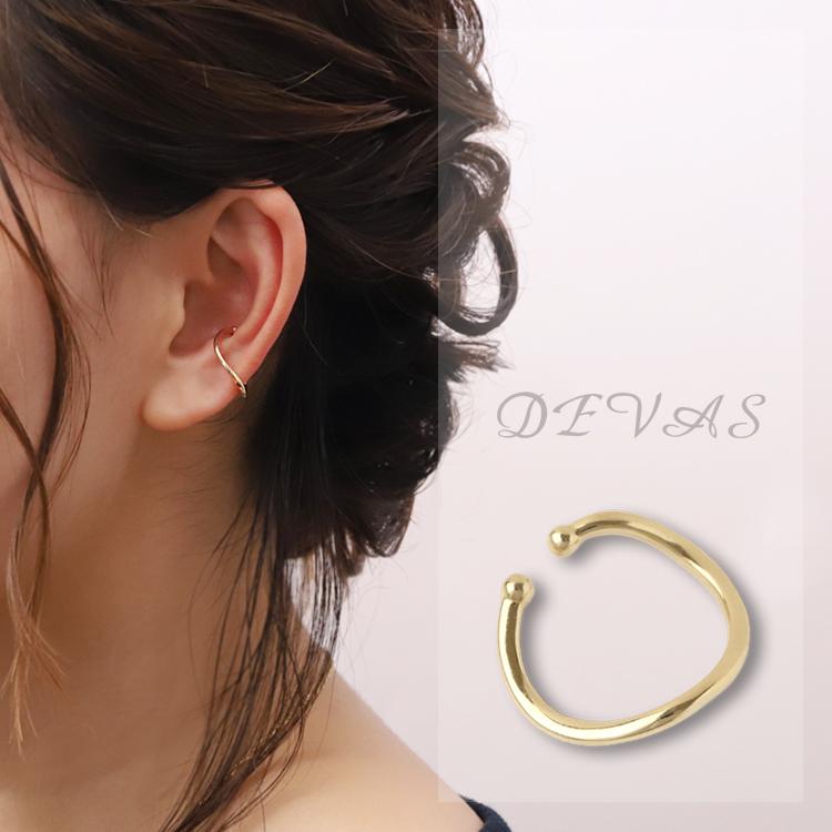 イヤーカフ 10金 イヤカフ k10 10k レディース ノンホール ピアス 10 金 ノンホールピアス シンプル 【在庫限り】 | DEVAS