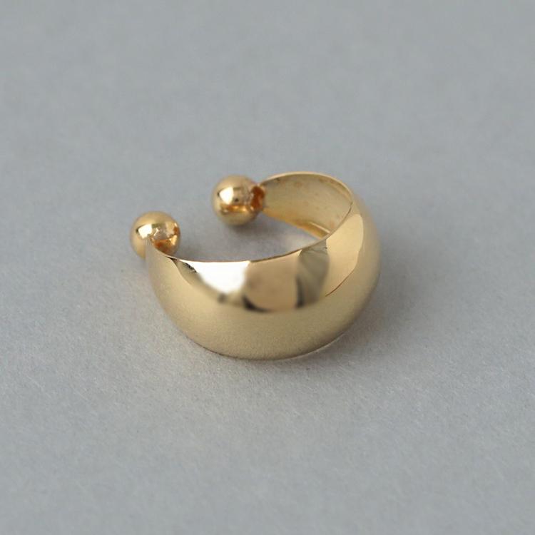 イヤーカフ 18金 イヤカフ k18 18k レディース ノンホール ピアス 月甲 甲丸 18 金 ピンクゴールド プラチナ シンプル | DEVAS | 12