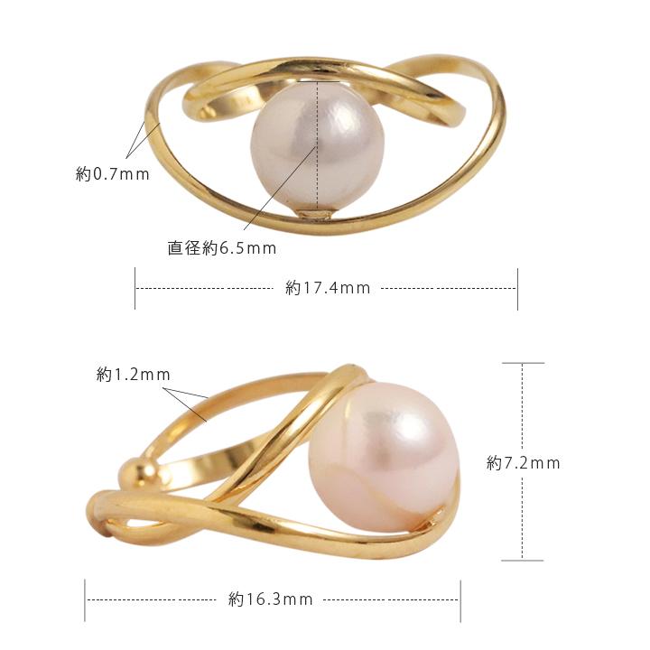 イヤーカフ 18金 イヤカフ k18 18k レディース ノンホール ピアス 2連 あこやパール 本真珠 18 金 ノンホールピアス | DEVAS | 05