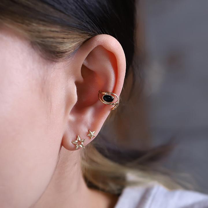 イヤーカフ 18金 イヤカフ k18 18k レディース ノンホール ピアス 天然石 ターコイズ 18 金 ノンホールピアス | DEVAS | 15