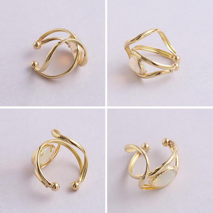 イヤーカフ 18金 イヤカフ k18 18k レディース ノンホール ピアス 天然石 ターコイズ 18 金 ノンホールピアス | DEVAS | 06