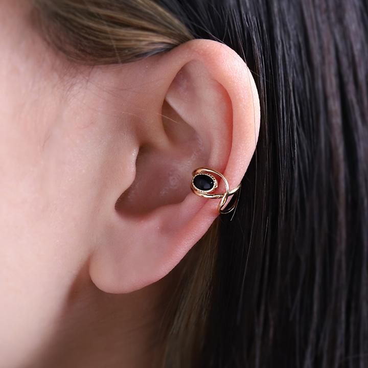 イヤーカフ 18金 イヤカフ k18 18k レディース ノンホール ピアス 天然石 ターコイズ 18 金 ノンホールピアス | DEVAS | 09