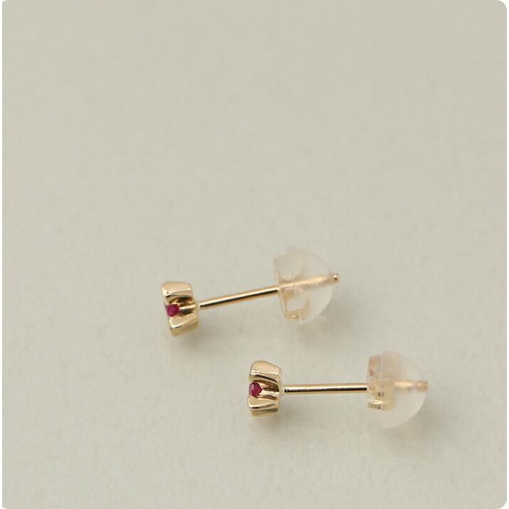 18金 ピアス k18 18金ピアス 18k スター 星 ルビー 0.1ct  シンプル k18ピアス レディース ピアス18金 地金 ゴールド | DEVAS | 03