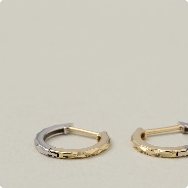 フープピアス 18k ピアス 18金 フープ k18 18金ピアス ホワイトゴールド カット シンプル k18ピアス レディース | DEVAS | 03