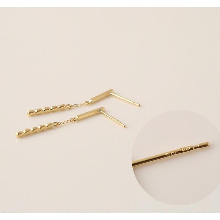 18金 ピアス k18 18金ピアス 18k  揺れる ダイヤ バー ダイヤモンド シンプル k18ピアス レディース ピアス18金 地金の画像