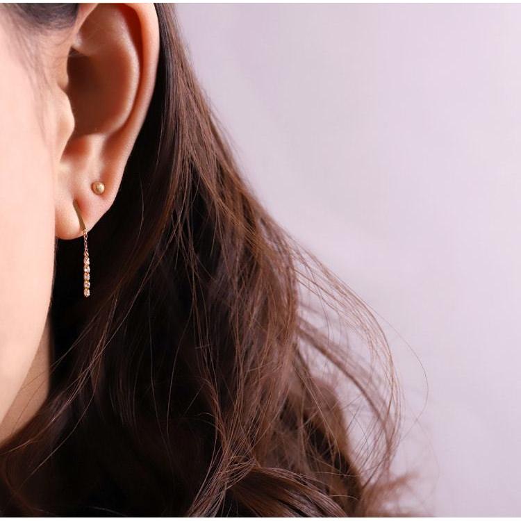 18金 ピアス k18 18金ピアス 18k  揺れる ダイヤ バー ダイヤモンド シンプル k18ピアス レディース ピアス18金 地金の画像
