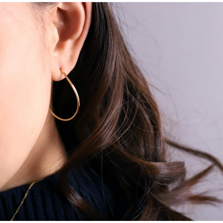 フープピアス 18k ピアス 18金 フープ k18 18金ピアス ひねり シンプル k18ピアス レディース ピアス18金 ゴールド | DEVAS | 03