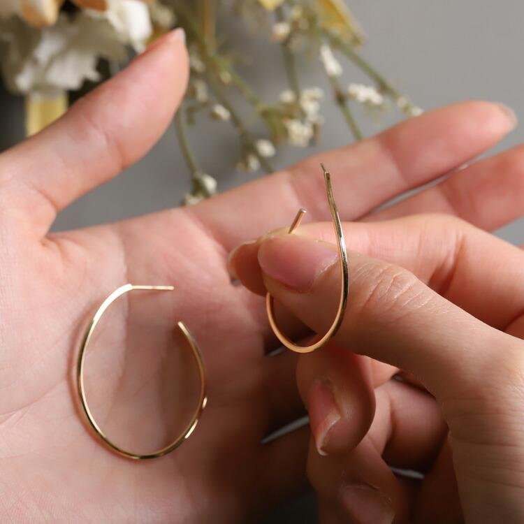 フープピアス 18k ピアス 18金 フープ k18 18金ピアス ひねり シンプル k18ピアス レディース ピアス18金 ゴールド | DEVAS | 08