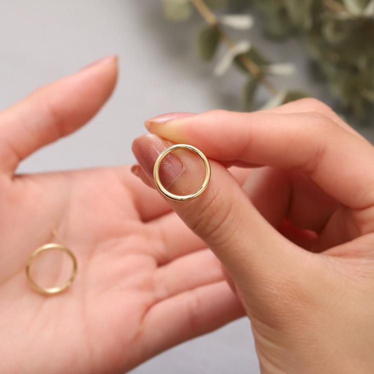 18金 ピアス k18 18金ピアス 18k サークル  スタッド シンプル k18ピアス レディース ピアス18金 地金 ゴールドの画像