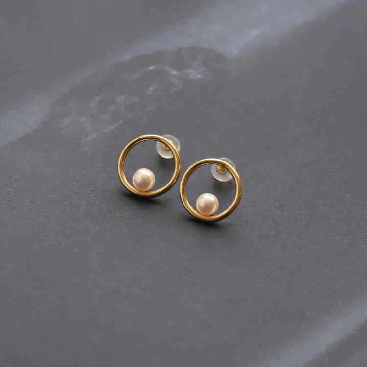 18金 ピアス k18 18金ピアス 18k あこや 真珠 パール シンプル k18ピアス レディース ピアス18金 地金 ゴールド | DEVAS | 01