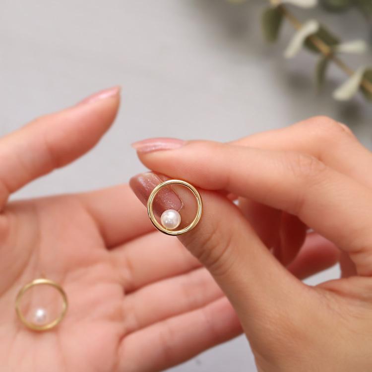 18金 ピアス k18 18金ピアス 18k あこや 真珠 パール シンプル k18ピアス レディース ピアス18金 地金 ゴールド | DEVAS | 10