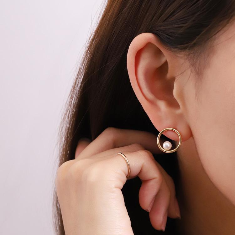 18金 ピアス k18 18金ピアス 18k あこや 真珠 パール シンプル k18ピアス レディース ピアス18金 地金 ゴールド | DEVAS | 04