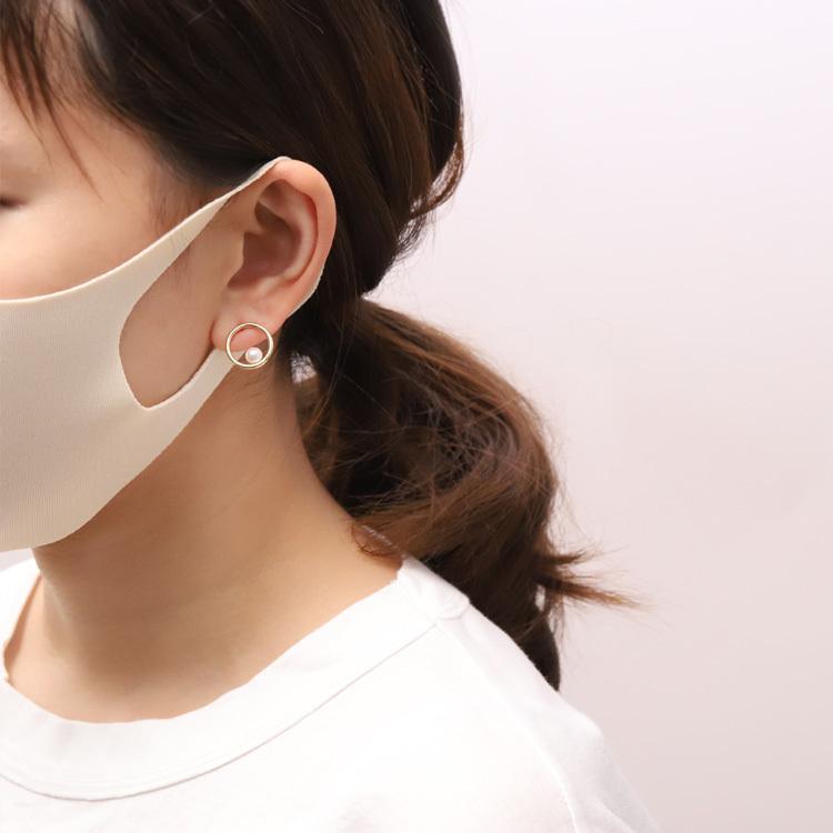 18金 ピアス k18 18金ピアス 18k あこや 真珠 パール シンプル k18ピアス レディース ピアス18金 地金 ゴールド | DEVAS | 05