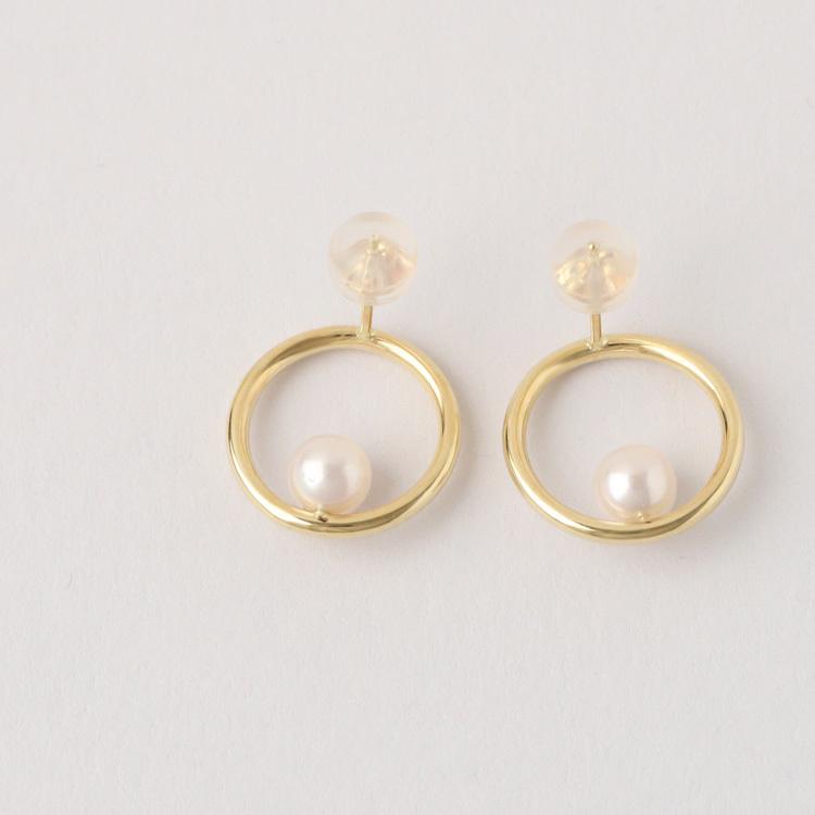 18金 ピアス k18 18金ピアス 18k あこや 真珠 パール シンプル k18ピアス レディース ピアス18金 地金 ゴールド | DEVAS | 07