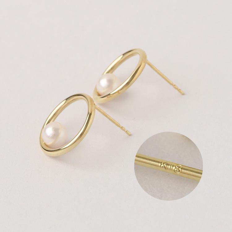 18金 ピアス k18 18金ピアス 18k あこや 真珠 パール シンプル k18ピアス レディース ピアス18金 地金 ゴールド | DEVAS | 08