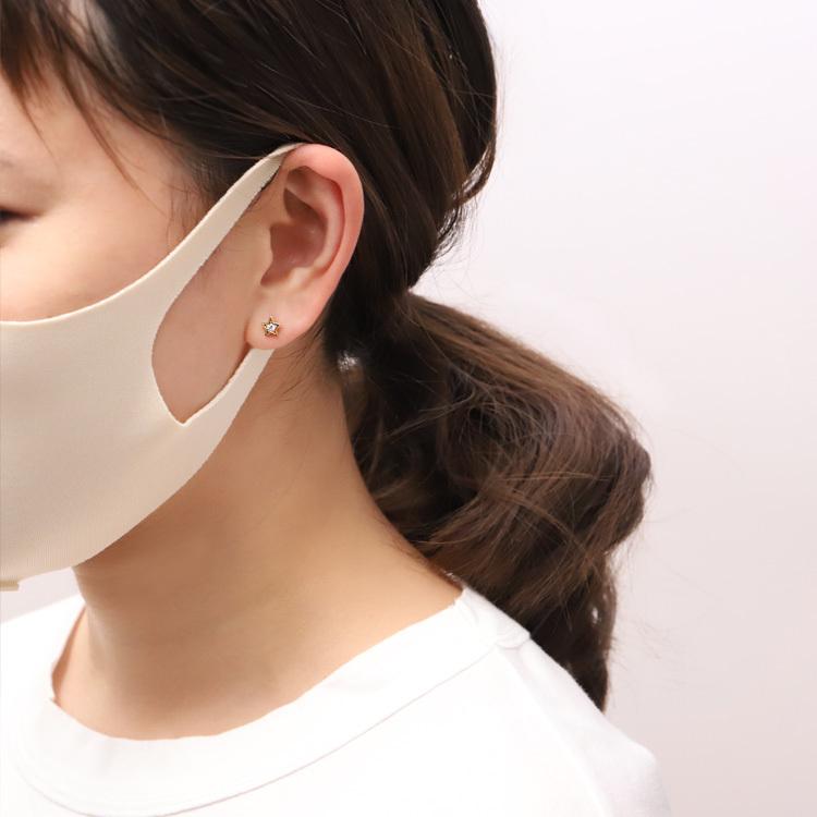 18金 ピアス k18 18金ピアス 18k 星 月  スター ハーフムーン ダイヤモンド シンプル k18ピアス レディース ピアス18金 | DEVAS | 05