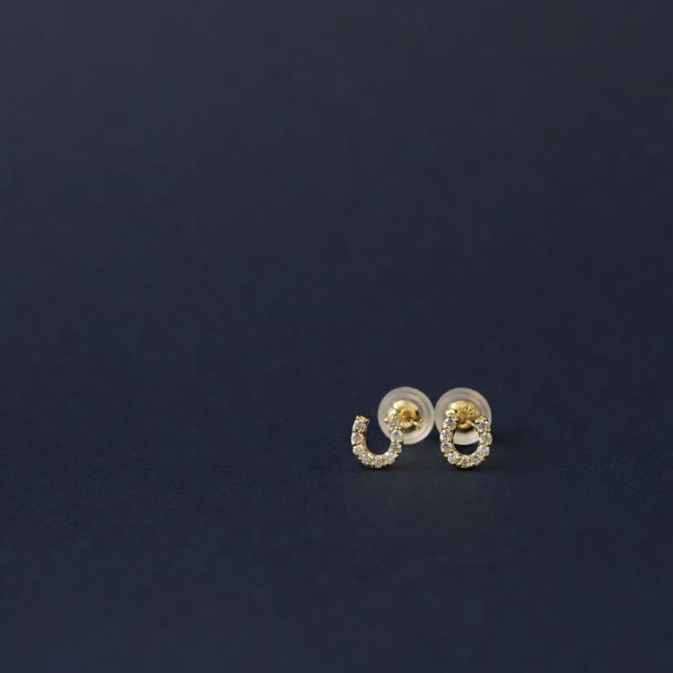 18金 ピアス k18 18金ピアス 18k 馬蹄 ホースシュー ダイヤモンド シンプル k18ピアス レディース ピアス18金 地金 | DEVAS | 02