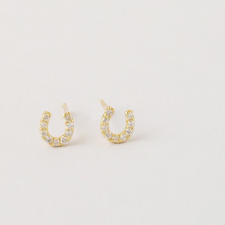 18金 ピアス k18 18金ピアス 18k 馬蹄 ホースシュー ダイヤモンド シンプル k18ピアス レディース ピアス18金 地金 | DEVAS | 06