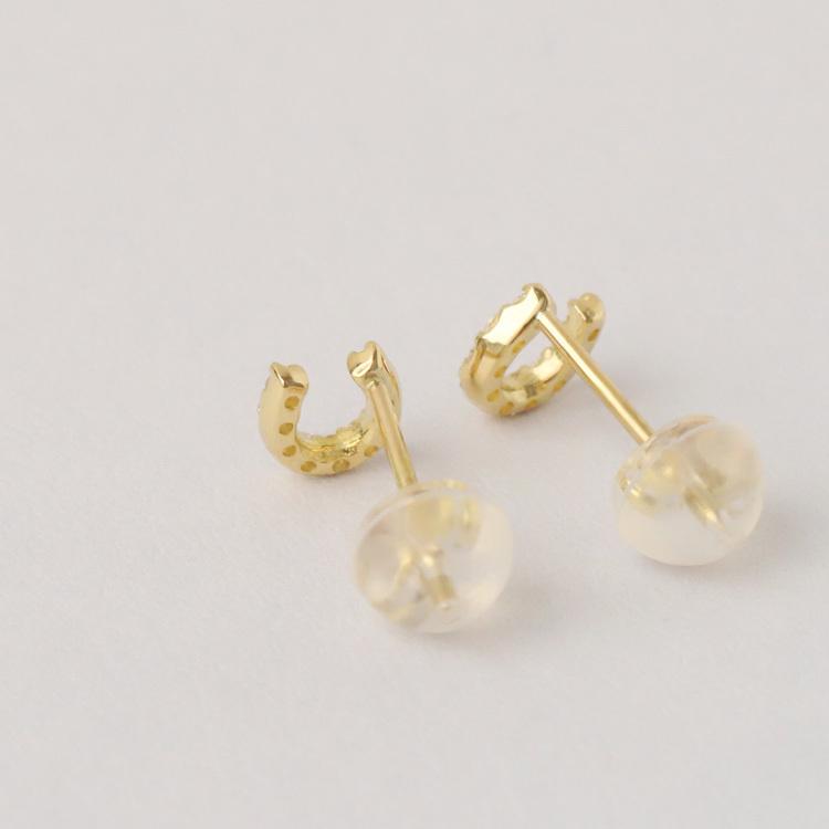 18金 ピアス k18 18金ピアス 18k 馬蹄 ホースシュー ダイヤモンド シンプル k18ピアス レディース ピアス18金 地金 | DEVAS | 07
