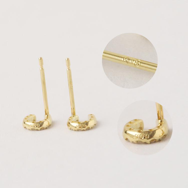 18金 ピアス k18 18金ピアス 18k 馬蹄 ホースシュー ダイヤモンド シンプル k18ピアス レディース ピアス18金 地金 | DEVAS | 08