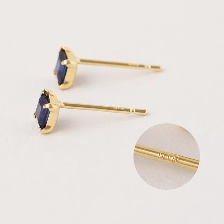 日曜限定 5%クーポン▽ 18金 ピアス k18 18金ピアス 18k サファイア 