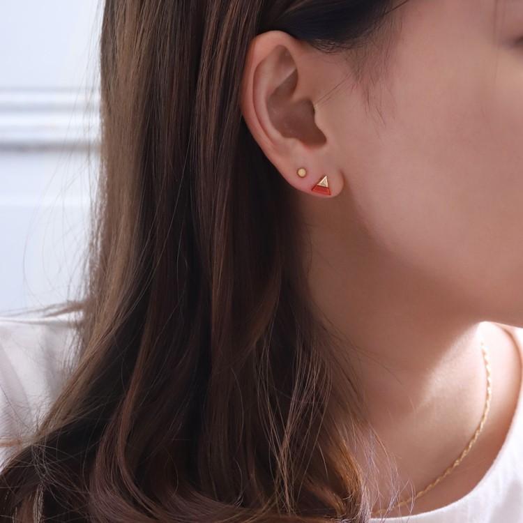 DEVAS 18金 ピアス k18 18金ピアス 18k レッドメノウ 天然石