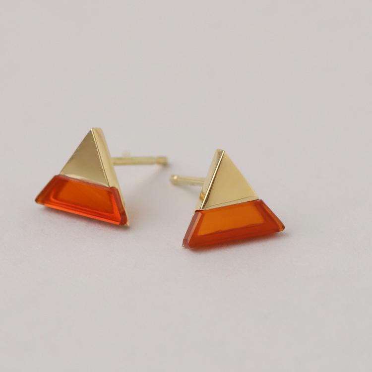 DEVAS 18金 ピアス k18 18金ピアス 18k レッドメノウ 天然石