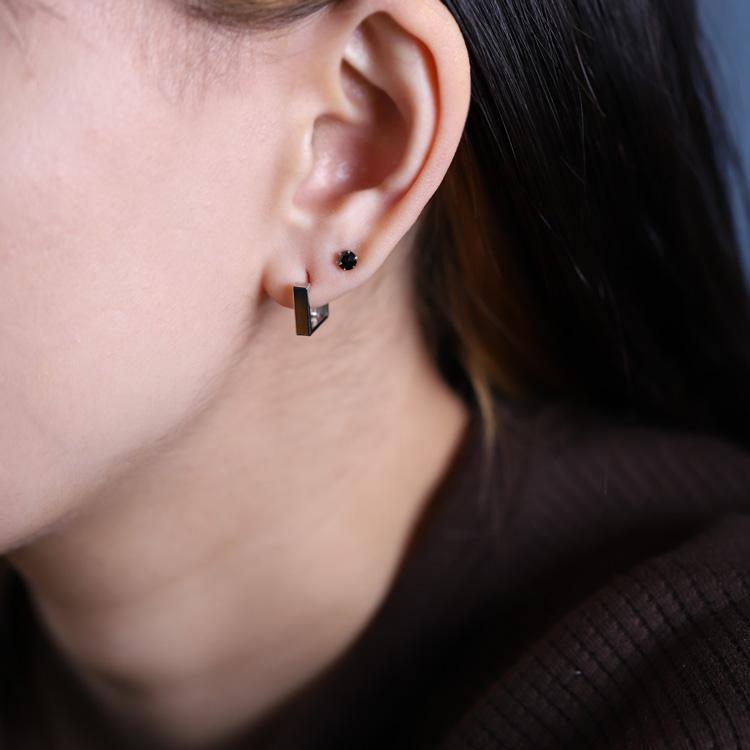 フープピアス 18k ピアス 18金 フープ プラチナ k18 18金ピアス スクエア 四角 シンプル k18ピアス レディース | DEVAS | 09