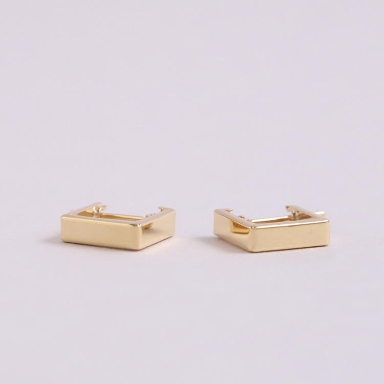 フープピアス 18k ピアス 18金 フープ プラチナ k18 18金ピアス スクエア 四角 シンプル k18ピアス レディース | DEVAS | 03