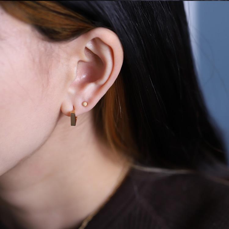 フープピアス 18k ピアス 18金 フープ プラチナ k18 18金ピアス スクエア 四角 シンプル k18ピアス レディース | DEVAS | 07