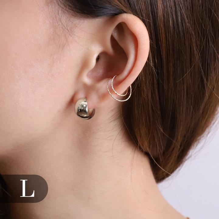 DEVAS フープピアス プラチナ ピアス レディース シンプル ムーン