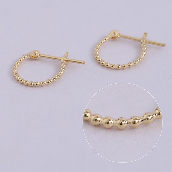 K18 】ゆらゆらループ ゴールド ピアス 0.6g 18金