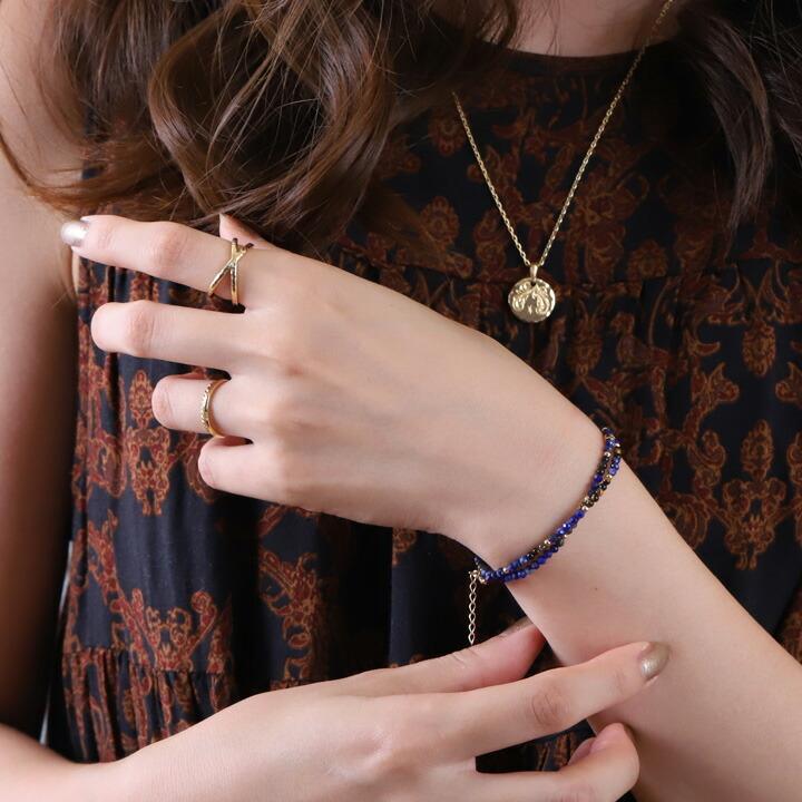 18金 ブレスレット k18 18金ブレスレット 18k 天然石ブレスレット 2連 タイガーアイ ラピスラズリ アジャスター 天然石 | DEVAS | 10