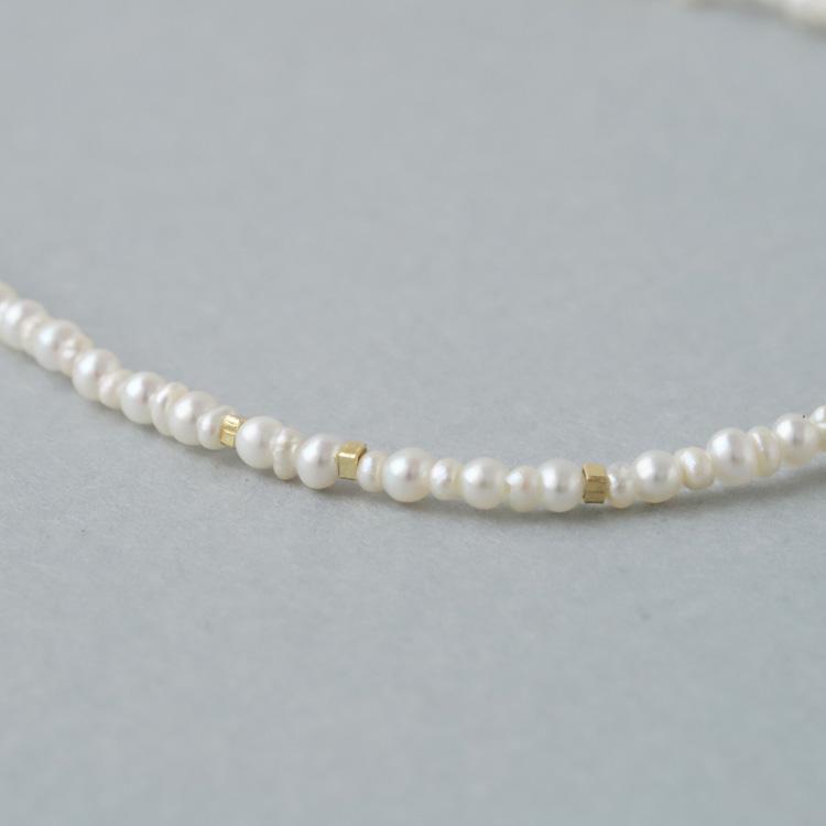 18金 ブレスレット k18 18金ブレスレット 18k レディース 淡水パール アジャスター フリーサイズ ゴールド チェーン シンプル ブレスレット レディース 17cm | DEVAS | 02
