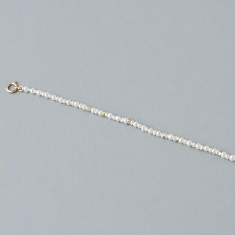 18金 ブレスレット k18 18金ブレスレット 18k レディース 淡水パール アジャスター フリーサイズ ゴールド チェーン シンプル ブレスレット レディース 17cm | DEVAS | 03
