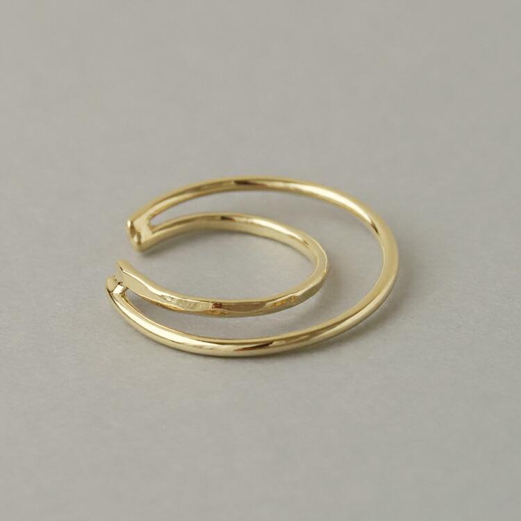 イヤーカフ 18金 イヤカフ k18 18k レディース ノンホール ピアス 2連 ダブル 重ね付け 18 金 ノンホールピアス | DEVAS | 11